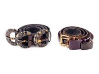 Six Oscar de la Renta Belts: Three Exotic Skin, One Pony Hair, Three Leather
