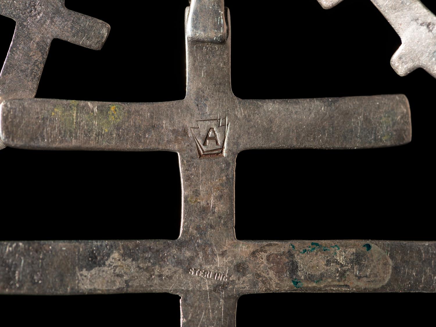 Sterling Silver Double Cross Necklace