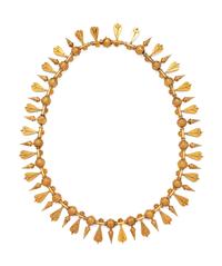 An Etruscan Revival Yellow Gold Fringe Necklace,