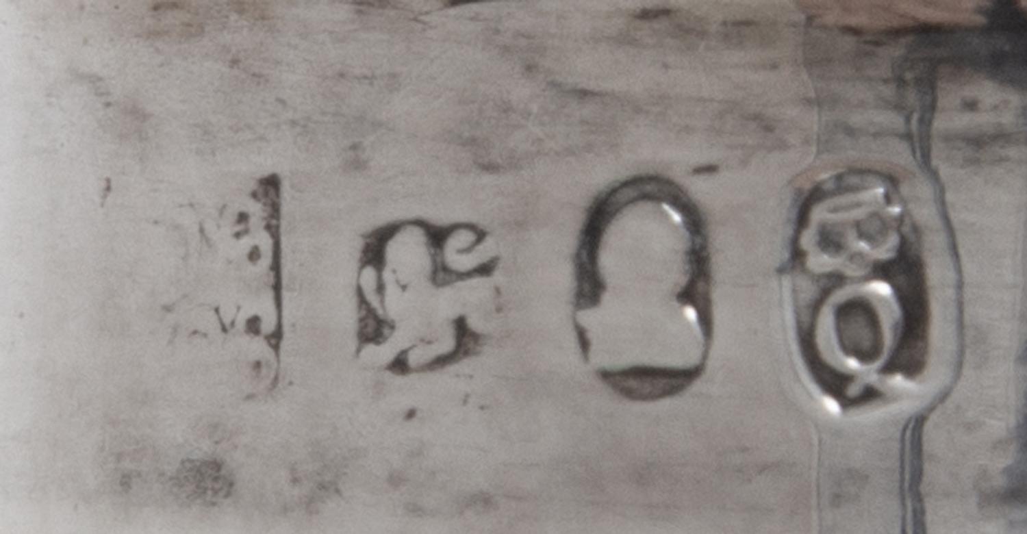 A George III Silver Standish, John Roberts & Co., Sheffield, 1813 and Others, the rectangular tray having a gadroon rim and fitted with