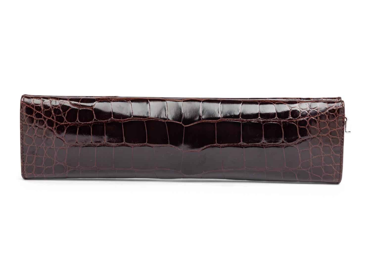 TOM FORD FOR GUCCI, DARK BROWN ALLIGATOR CLUTCH,1998