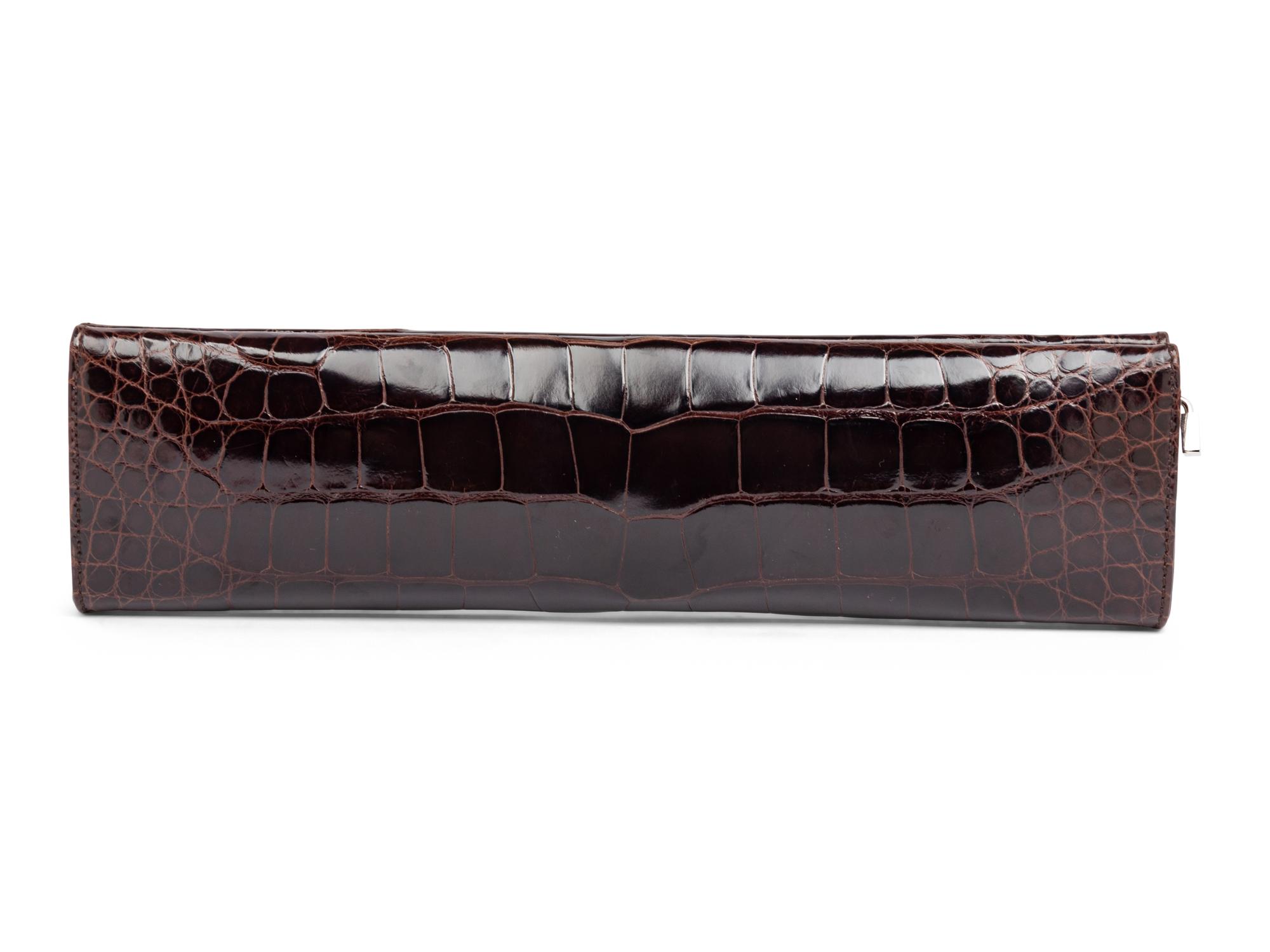 TOM FORD FOR GUCCI, DARK BROWN ALLIGATOR CLUTCH,1998