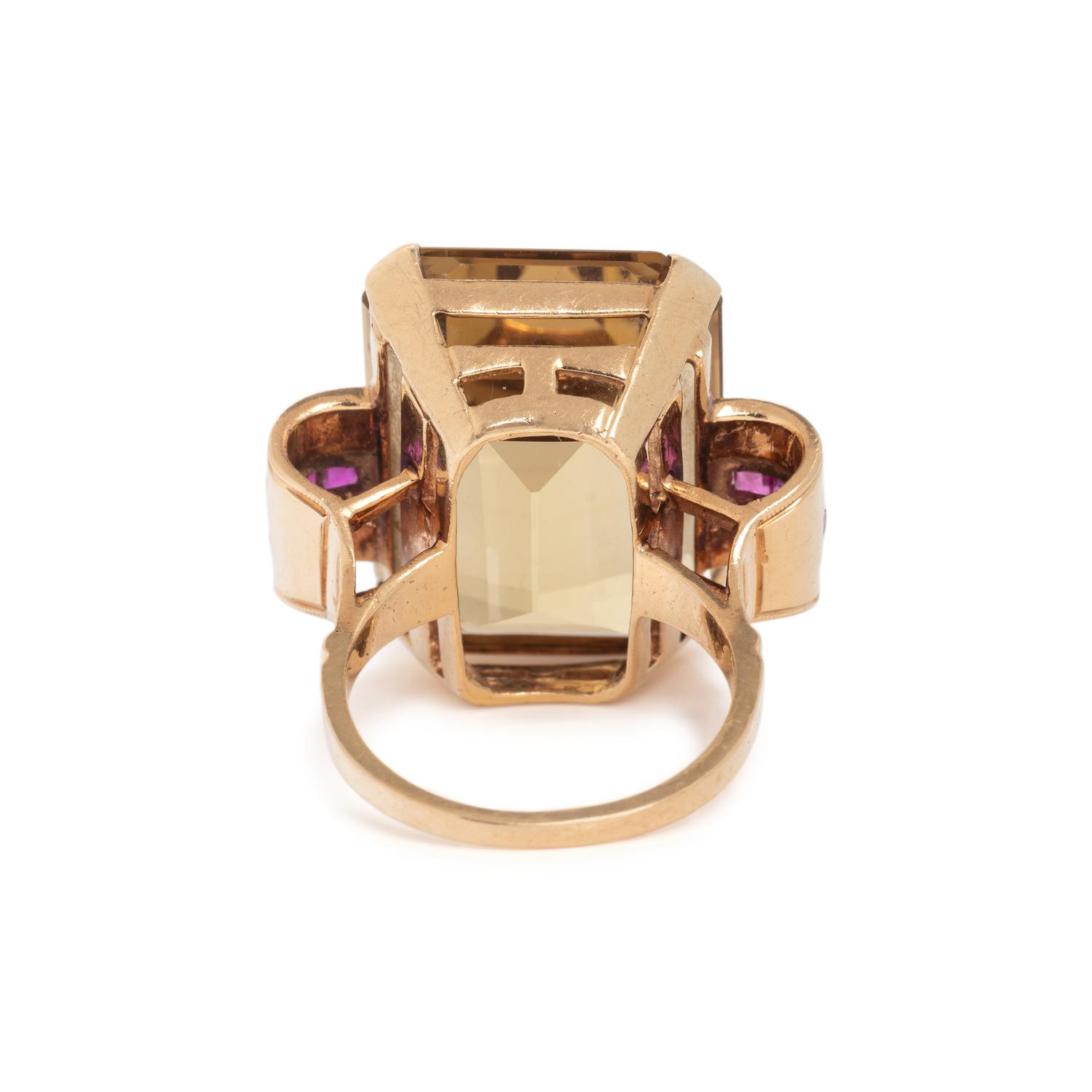 RETRO, CITRINE AND RUBY RING