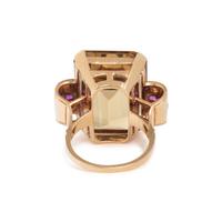 RETRO, CITRINE AND RUBY RING