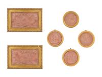 A Collection of Six Cast Resin Relief Decorated Plaques — 20TH CENTURY
