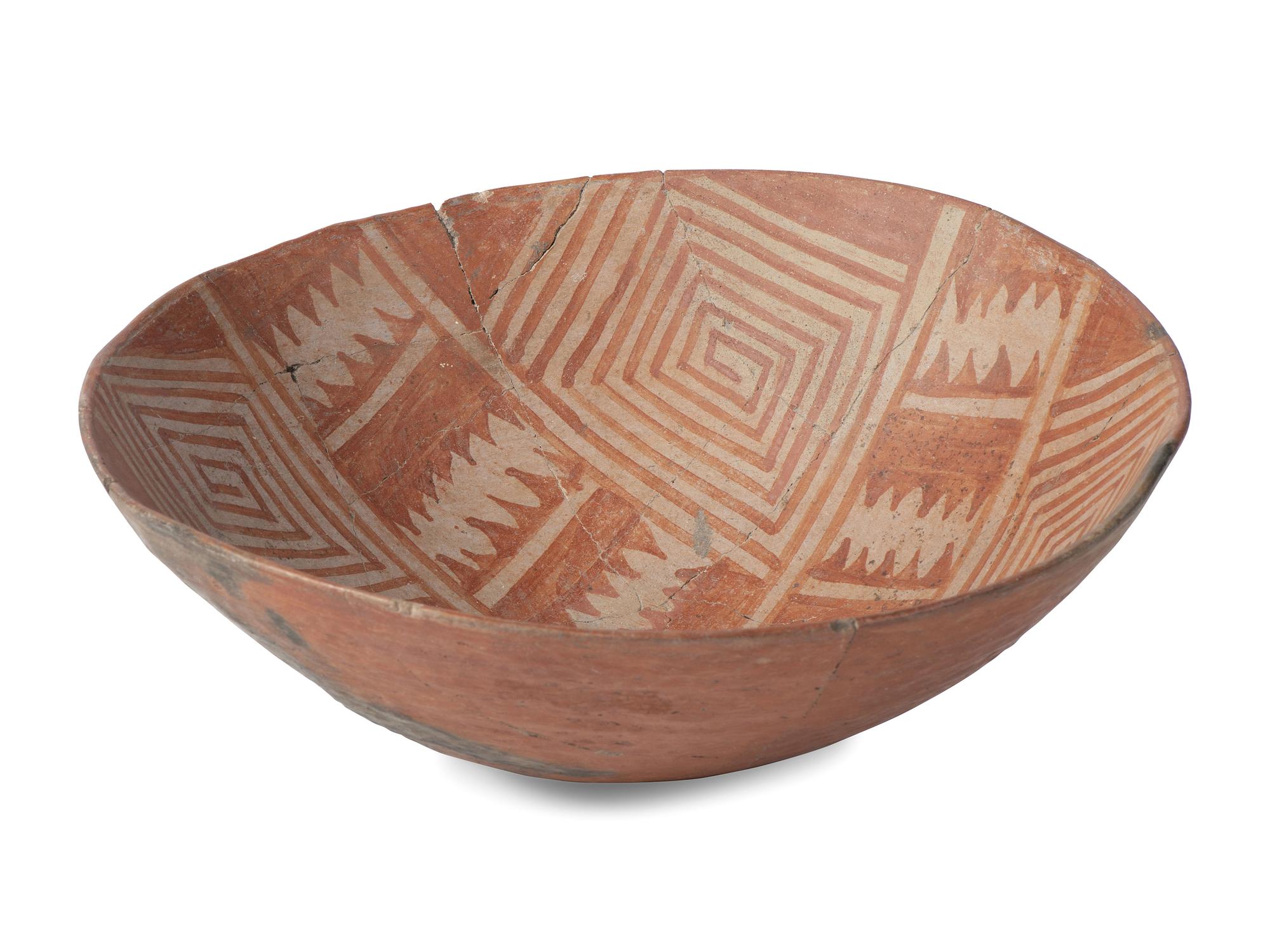 Ancestral Pueblo Red-on-Brown Pottery Bowl
