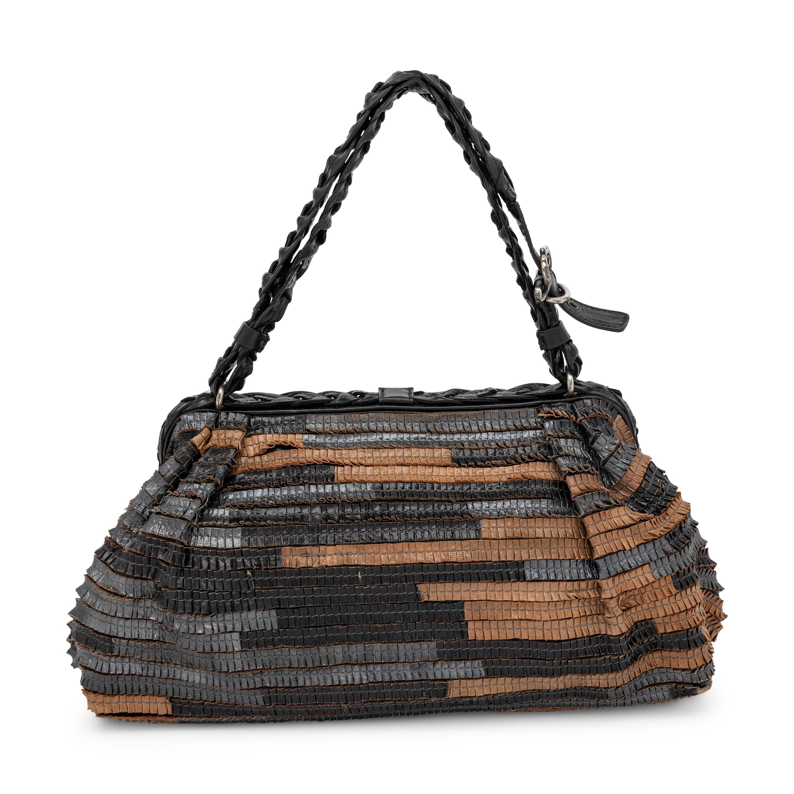Bottega Veneta, Ruffled Lizard Skin Handbag