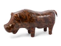 An Omersa Leather Hippopotamus Footstool