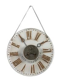 An American Painted and Parcel-Gilt Glass Shop Clock