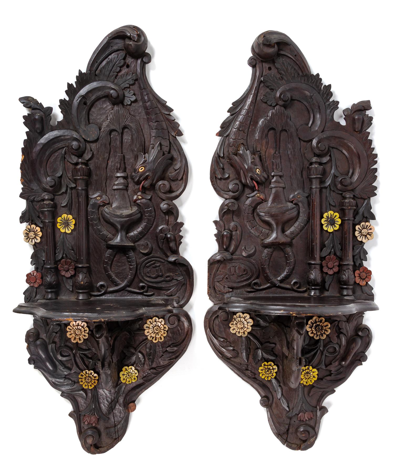 A Pair of Ottoman Carved Turban Stands ( Kavukluk )