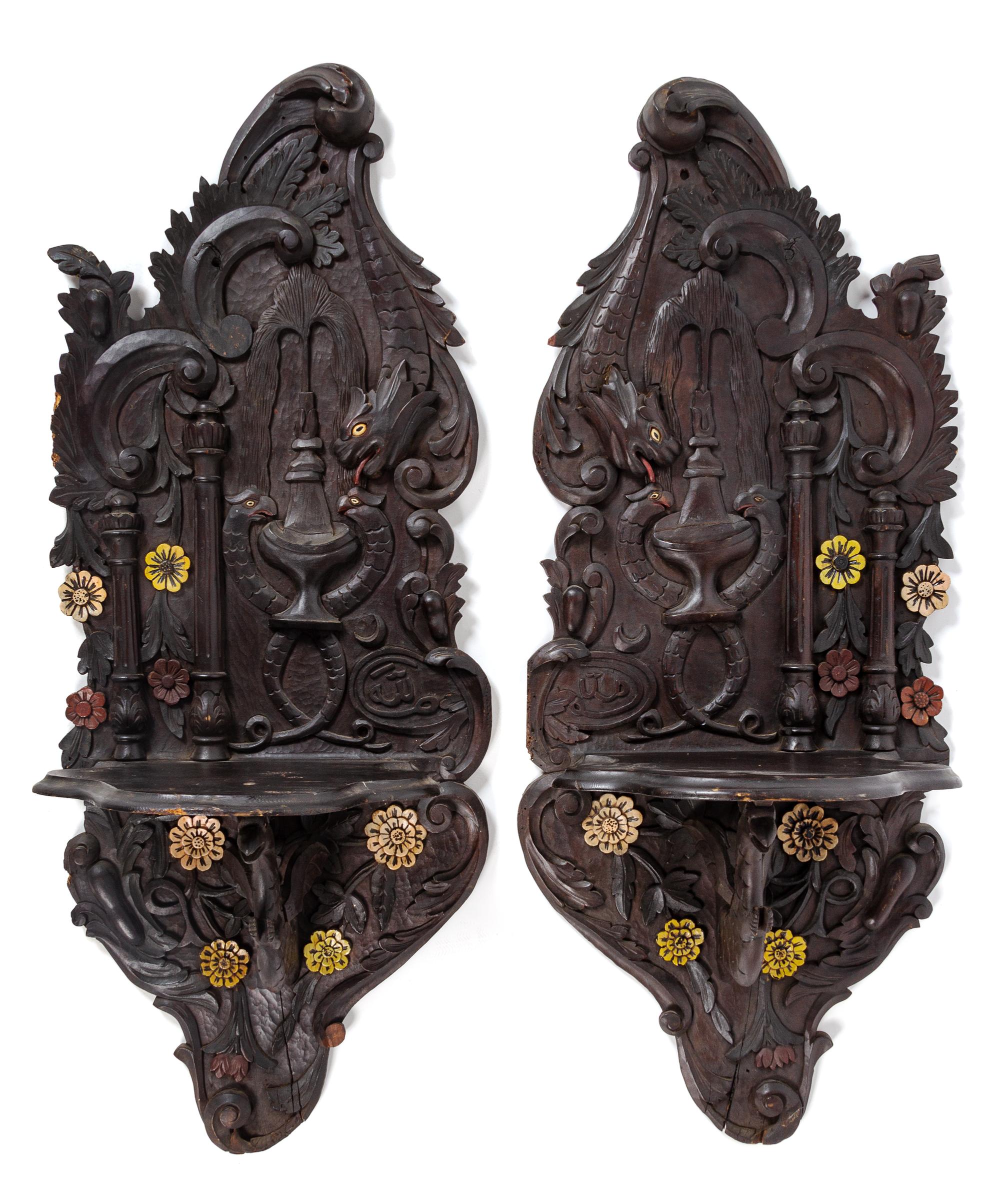 A Pair of Ottoman Carved Turban Stands ( Kavukluk )