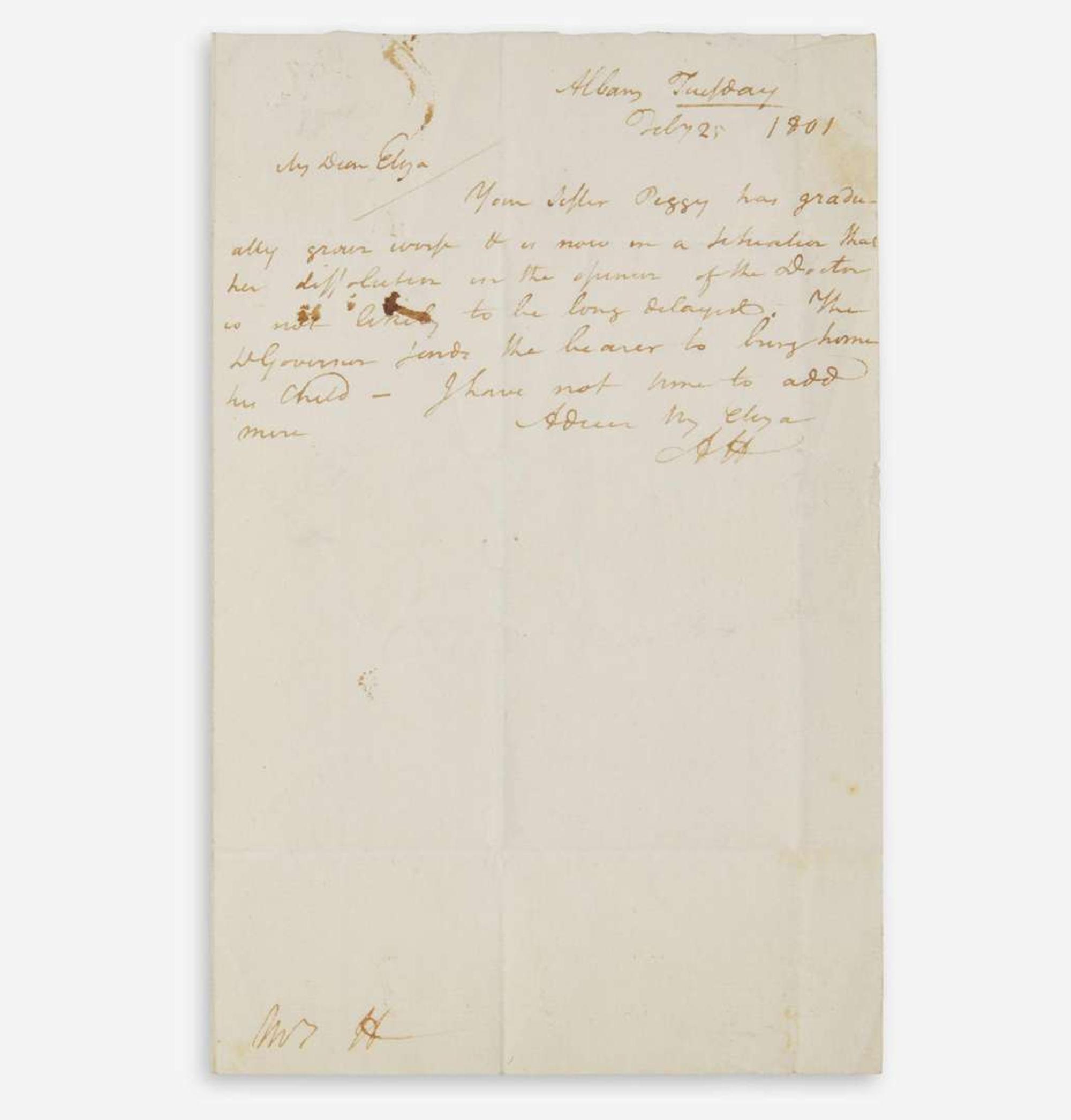 [Americana] Hamilton, Alexander Autograph Letter, signed