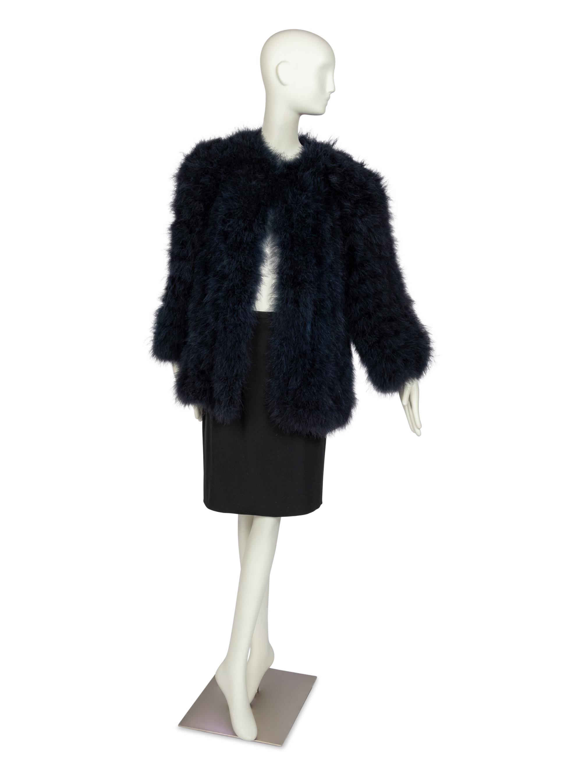 Saint Laurent Rive Gauche Blue Feather Jacket, 1970-80s