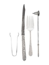 A Gorham Cluny Silver Flatware Service with S. Kirk and Son Repousse Silver Flatware and Serving Articles