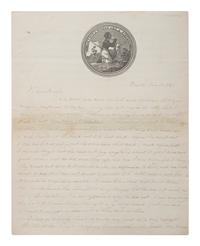 [SLAVERY & ABOLITION]. Abolitionist lettersheet with "Am I Not a Woman and a Sister? " engraved letterhead. Boston, 16 January 1848.