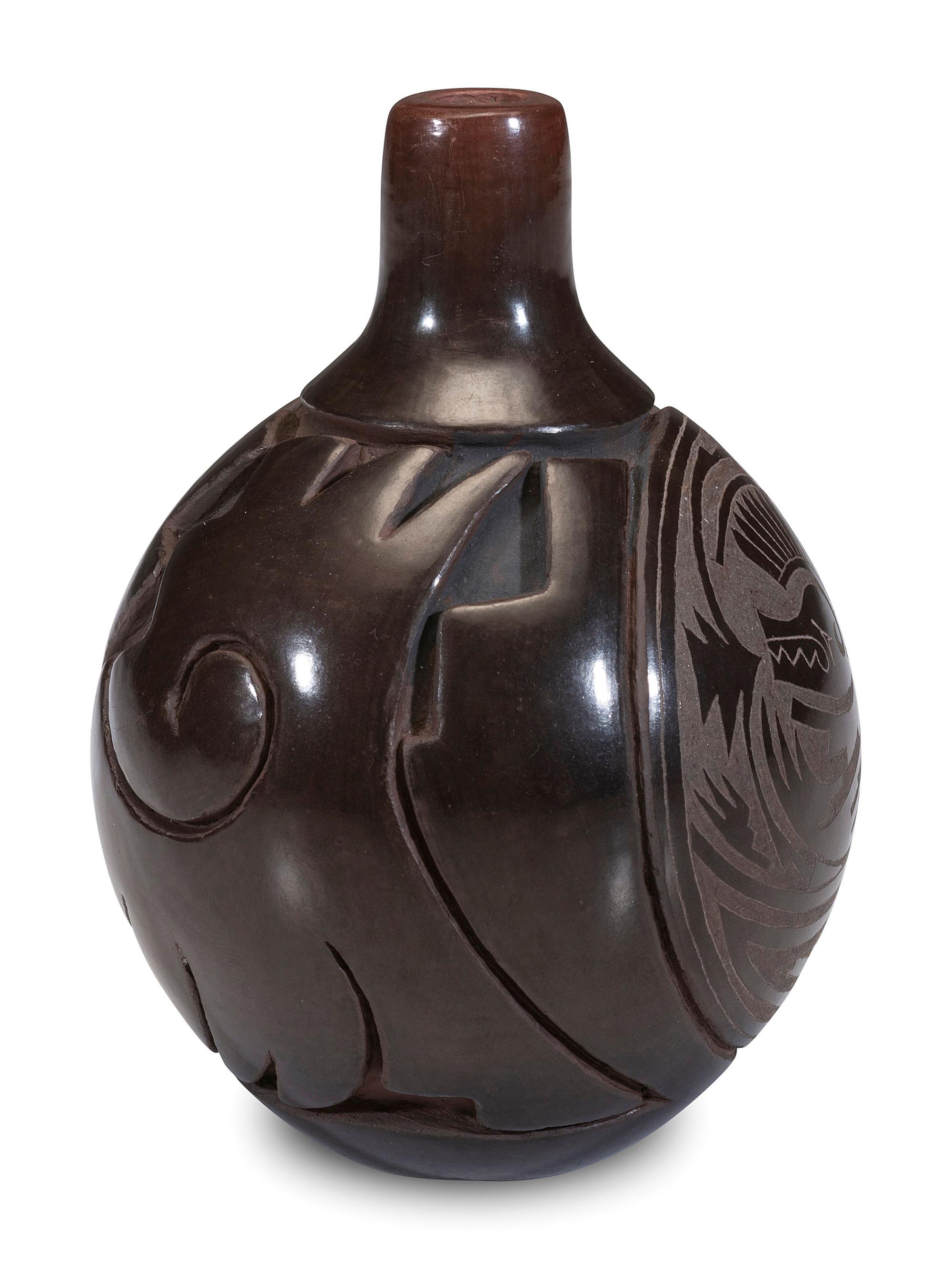 Sgraffito Blackware Jar