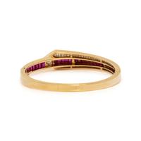 YELLOW GOLD, RUBY, AND DIAMOND BANGLE BRACELET