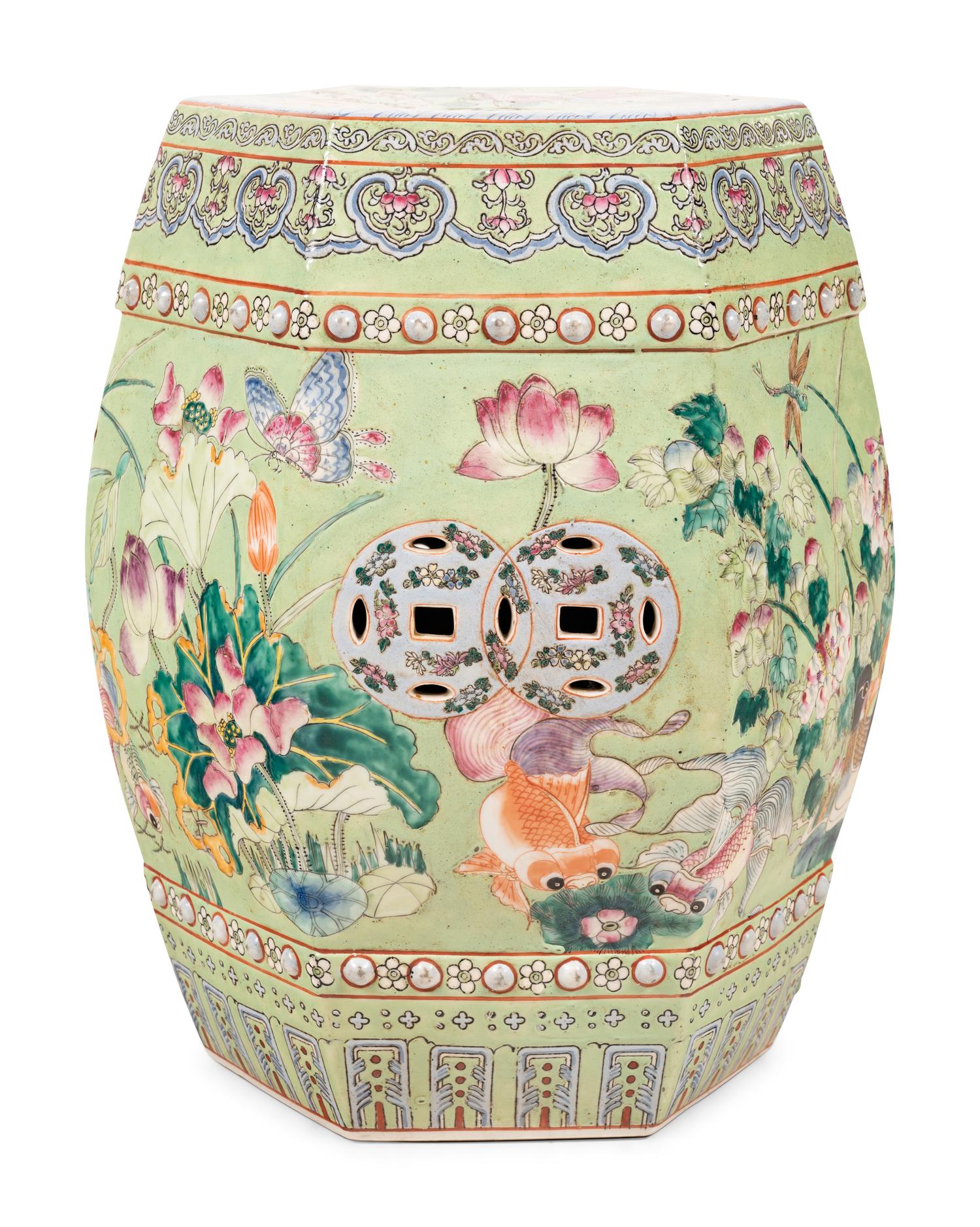 A Chinese Enameled Porcelain Garden Seat
