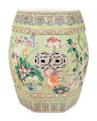 A Chinese Enameled Porcelain Garden Seat