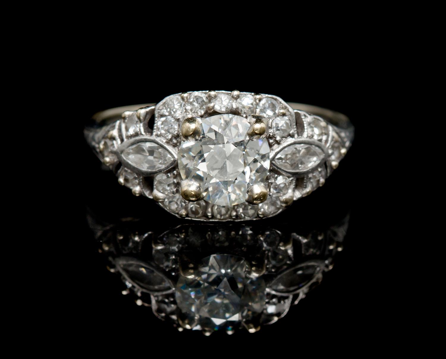 A Vintage White Gold and Diamond Ring, 2.20 dwts.