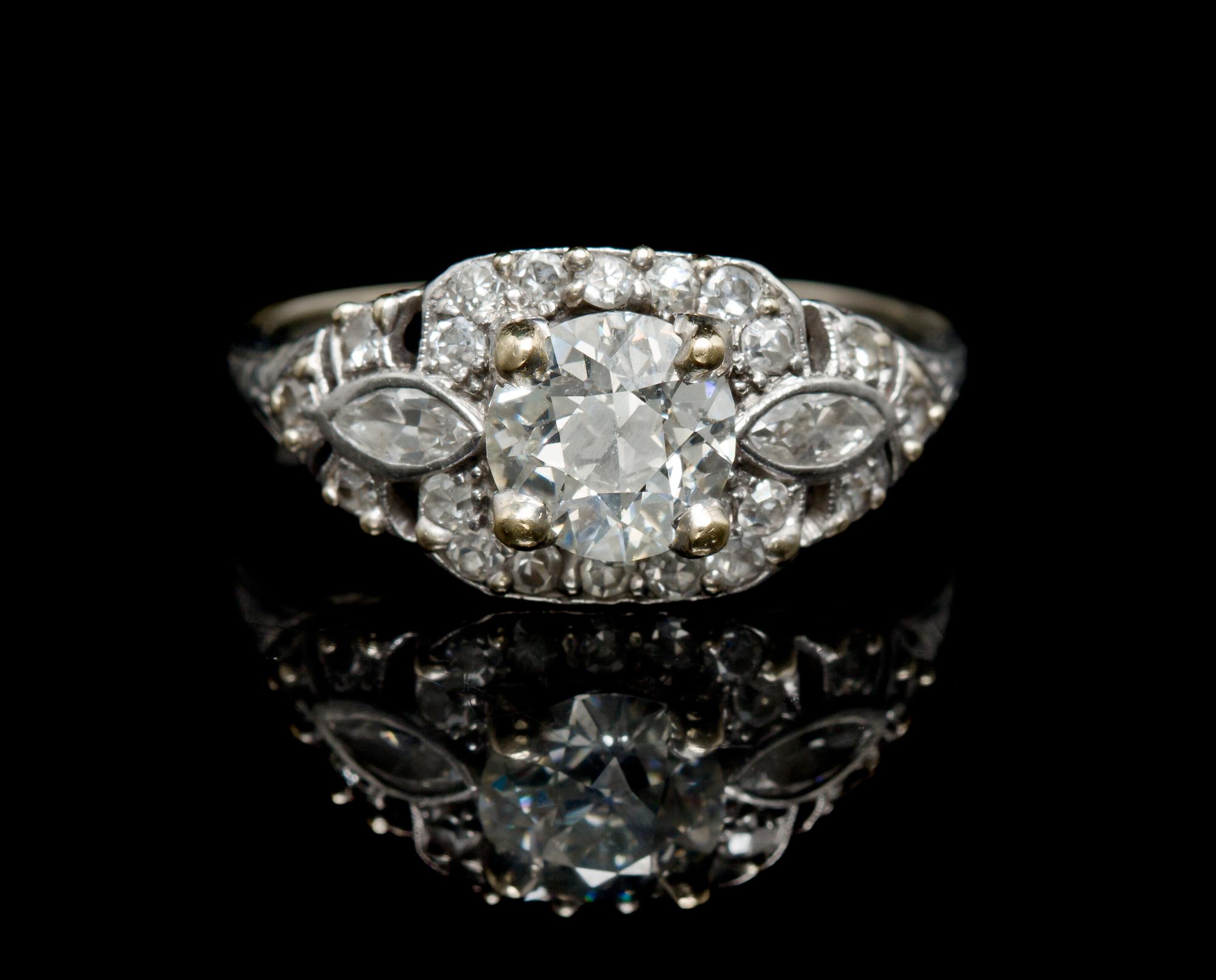 A Vintage White Gold and Diamond Ring, 2.20 dwts.