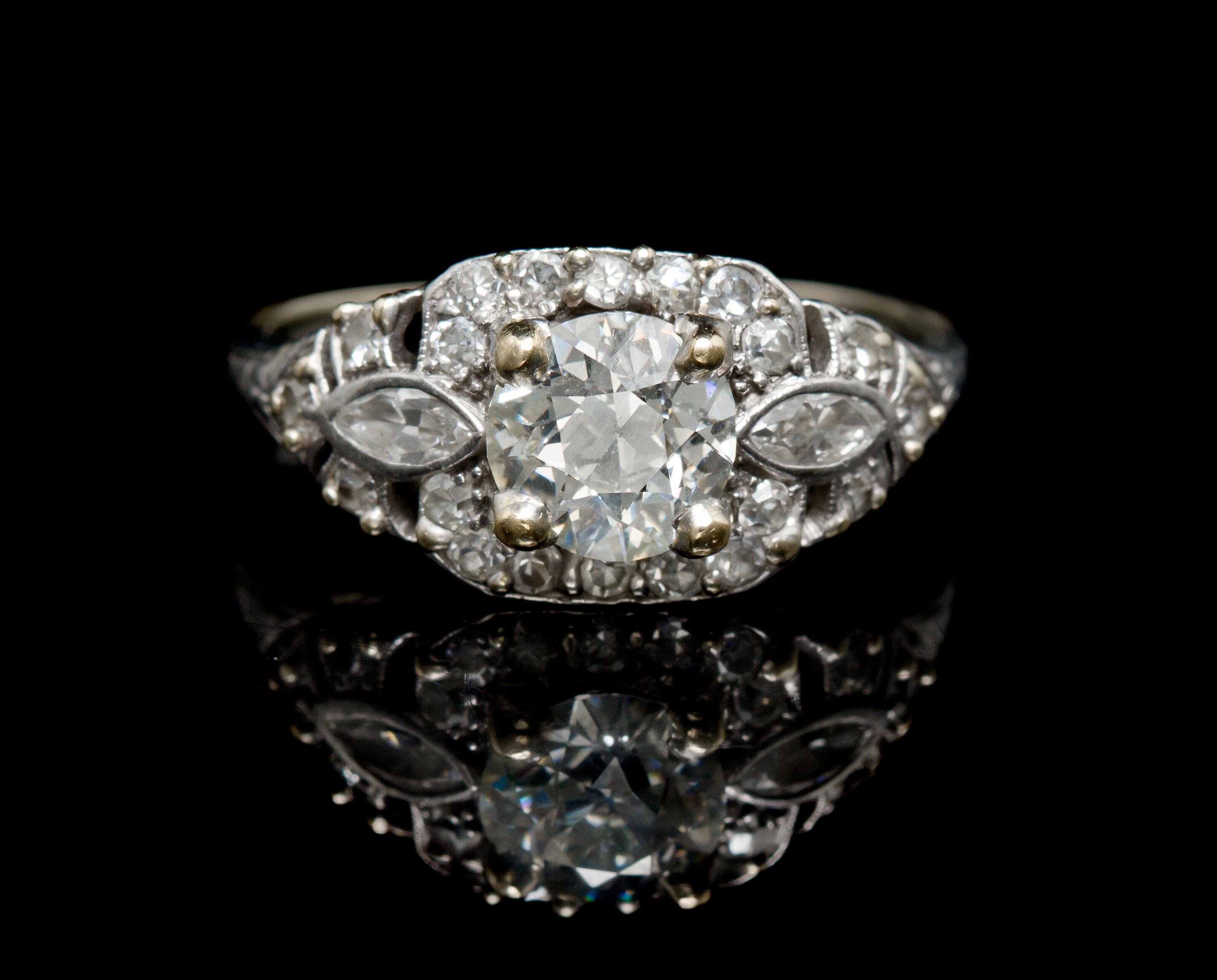 A Vintage White Gold and Diamond Ring, 2.20 dwts.