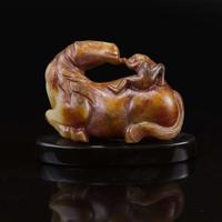 A Chinese yellowish and russet jade "Horse and Monkey" group 马上封”猴“玉雕 18th century or later ???????