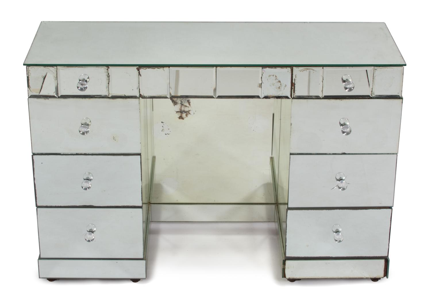A Mirrored Dressing Table Height 30 x width 44 x depth 15 1/2 inches. — 20TH CENTURY