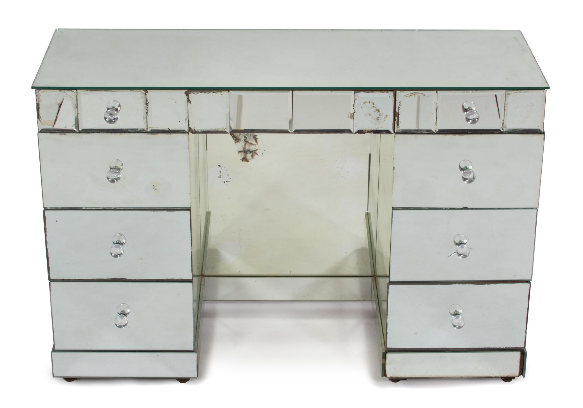 A Mirrored Dressing Table Height 30 x width 44 x depth 15 1/2 inches. — 20TH CENTURY