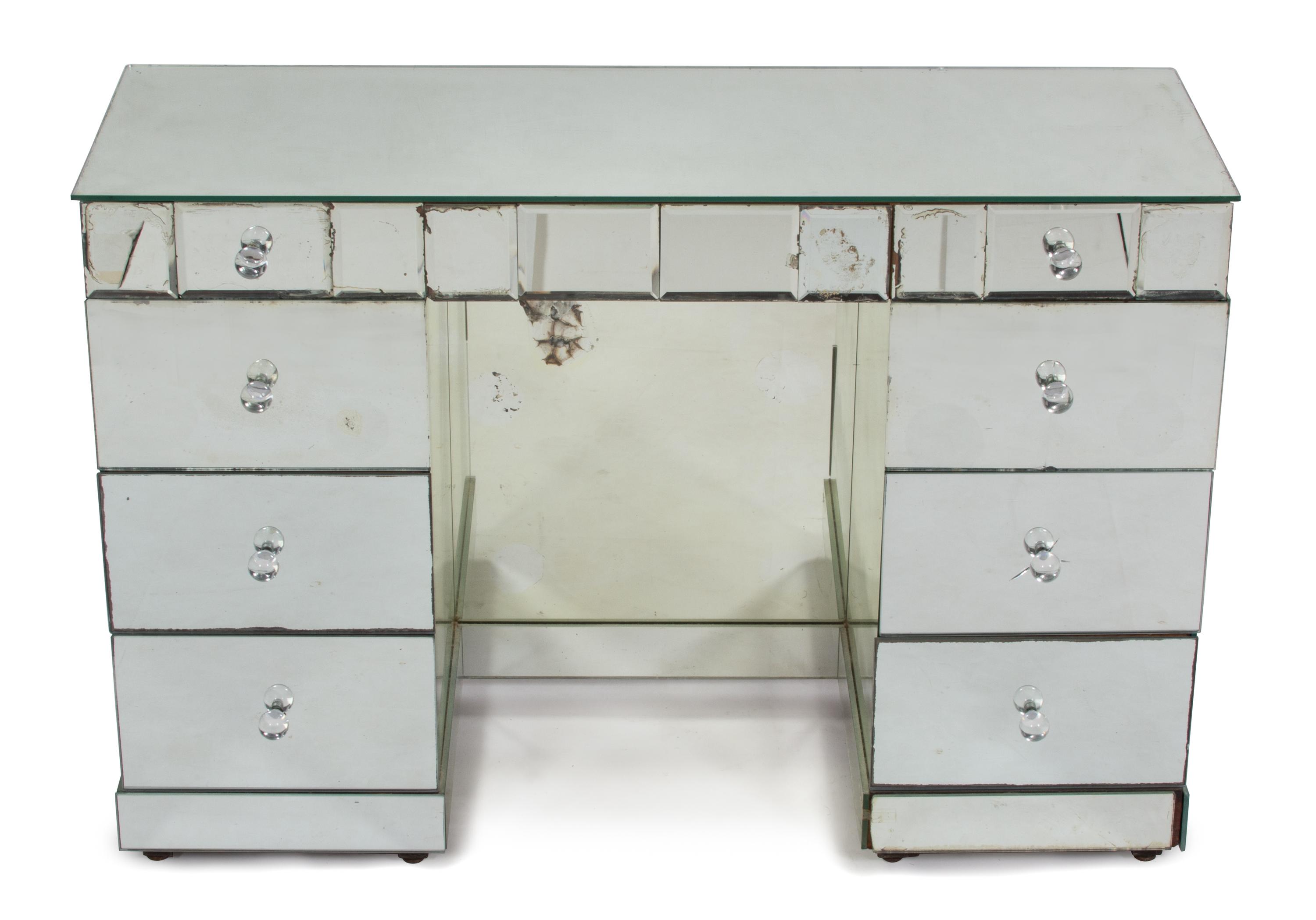 A Mirrored Dressing Table Height 30 x width 44 x depth 15 1/2 inches. — 20TH CENTURY