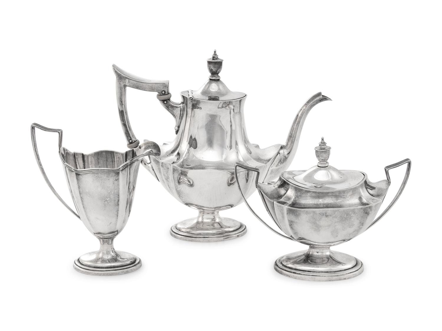 An American Silver Three-Piece Tea Service