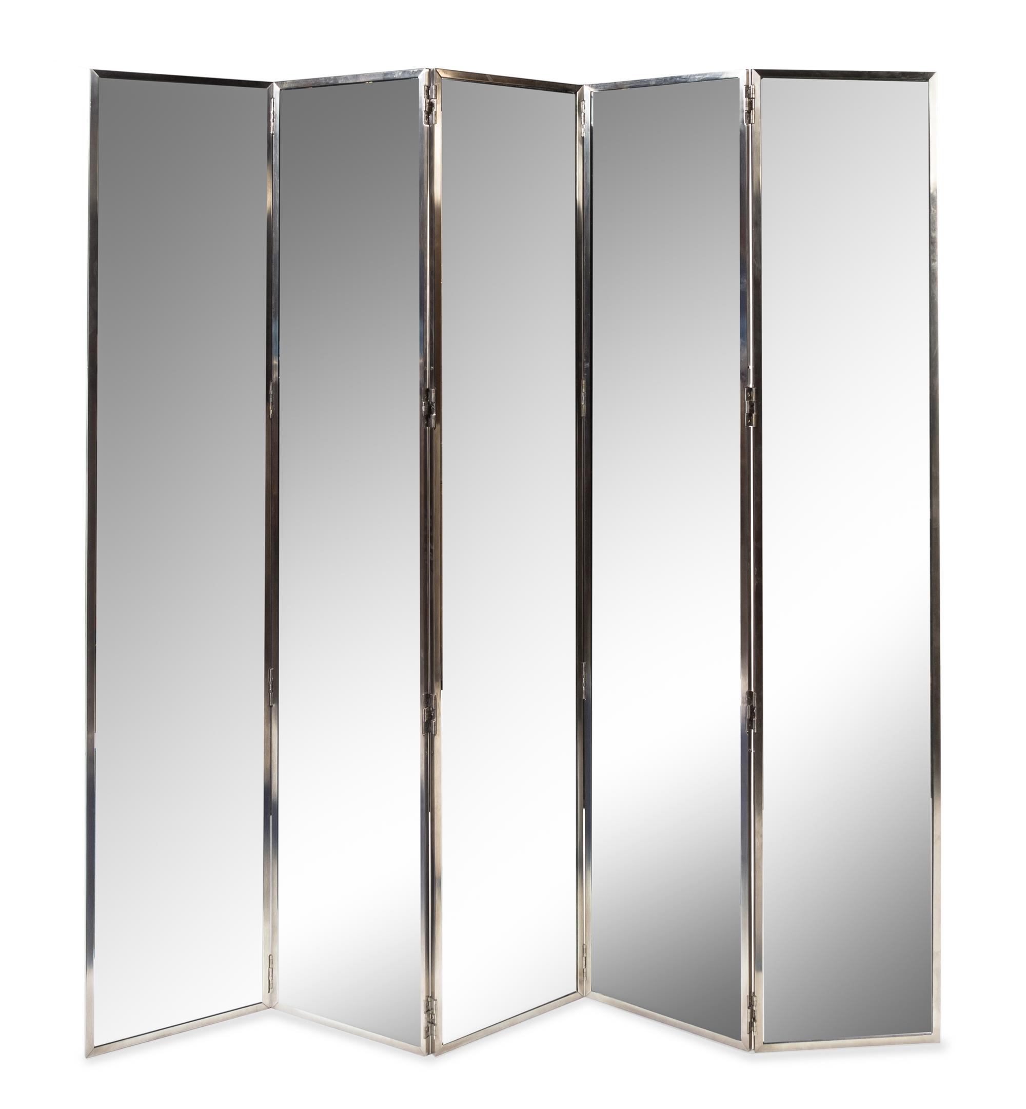 American, 20TH CENTURY, a five-panel floor screen