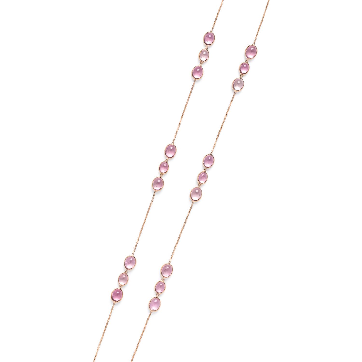 ROSE GOLD AND PINK TOURMALINE NECKLACE