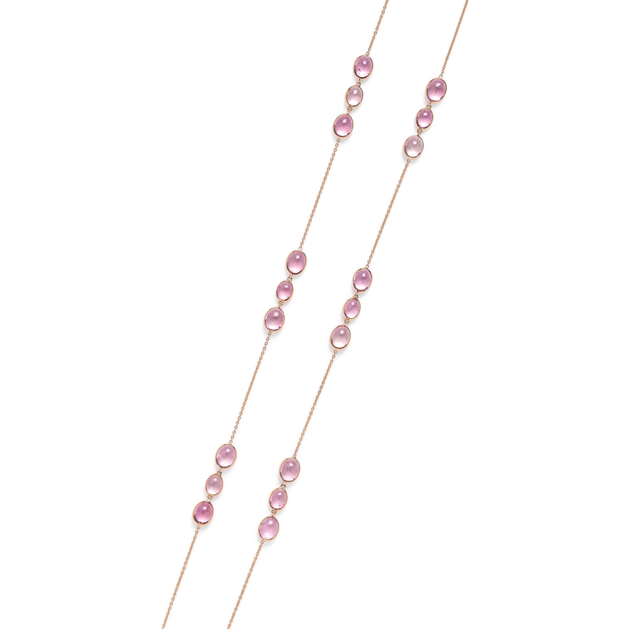 ROSE GOLD AND PINK TOURMALINE NECKLACE