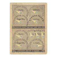 [Baseball] Hunter's Pocket Base Ball Score Card