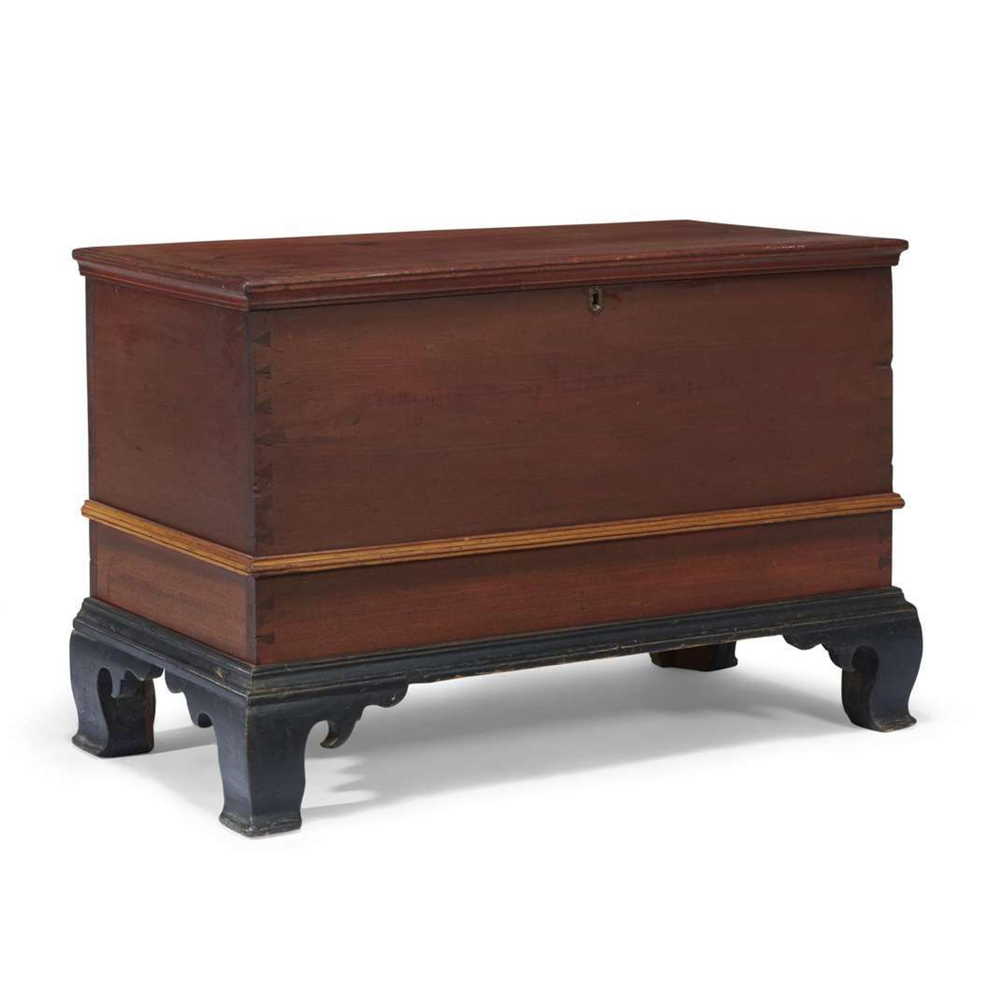 Chippendale painted pine blanket chest Pennsylvania, late 18th century