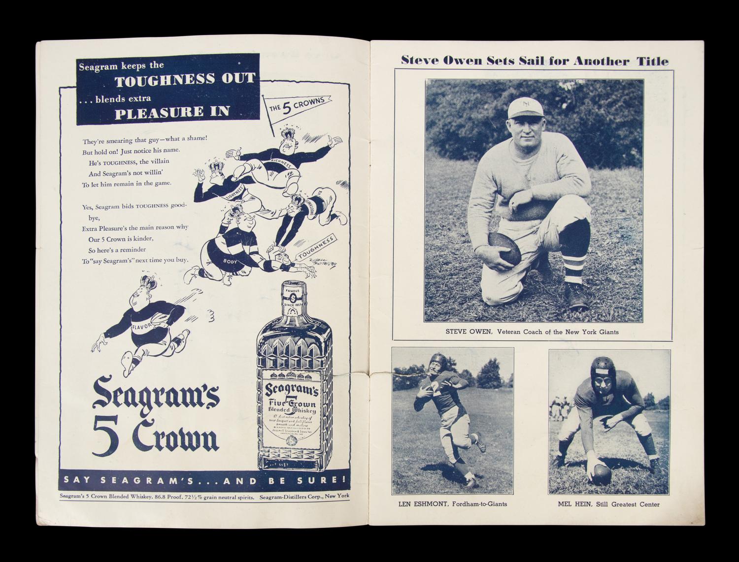 A Historic December 7, 1941 Leeman’s Day New York Giants vs. Brooklyn Dodgers Football Program (Pearl Harbor Day)
