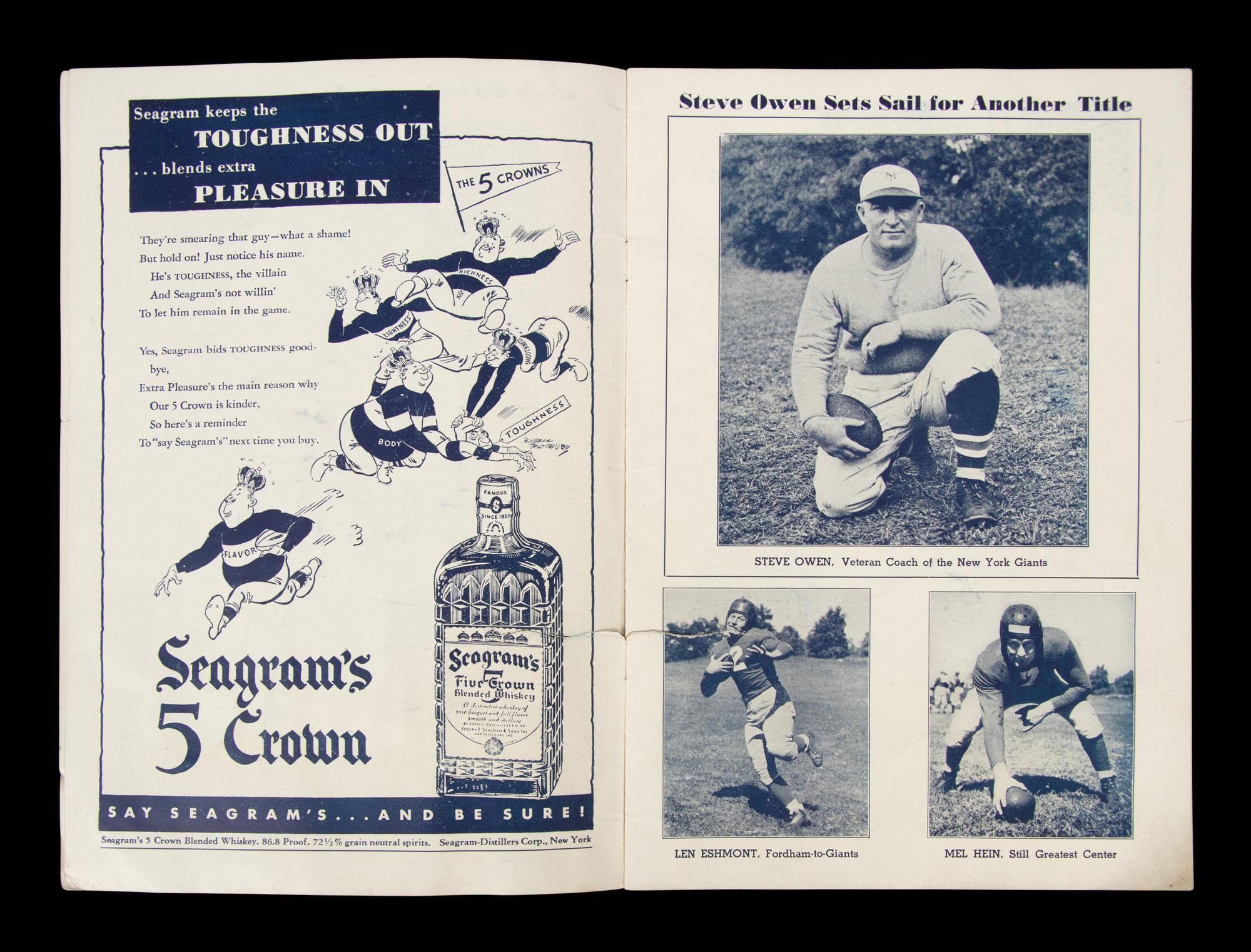A Historic December 7, 1941 Leeman’s Day New York Giants vs. Brooklyn Dodgers Football Program (Pearl Harbor Day)