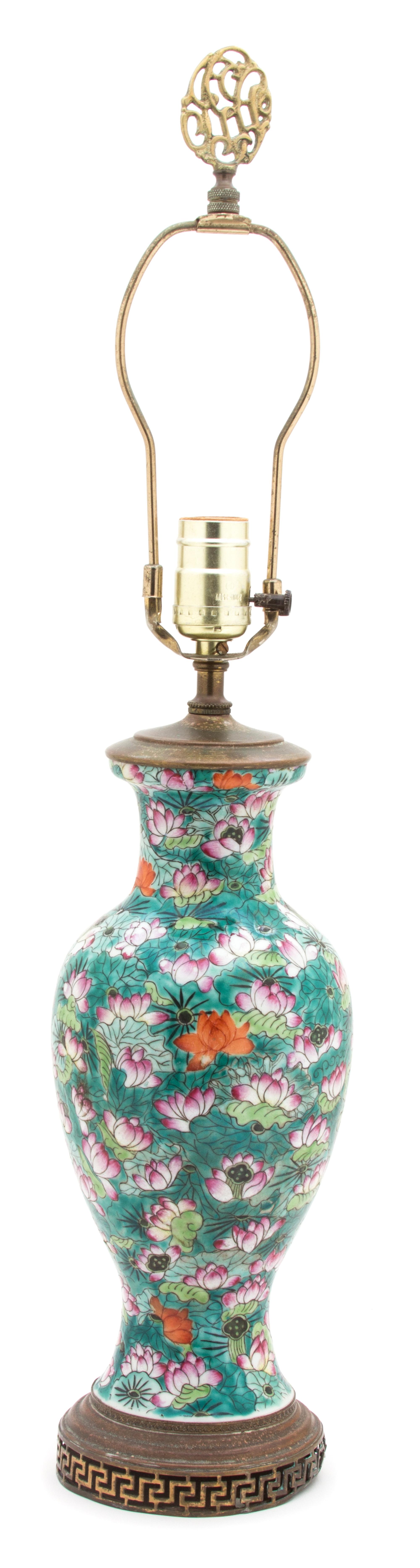 A Chinese Rose Canton Porcelain Baluster Vase Height 11 inches. — 19TH CENTURY