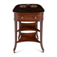 An Edwardian Brass Banded Mahogany Wine Table