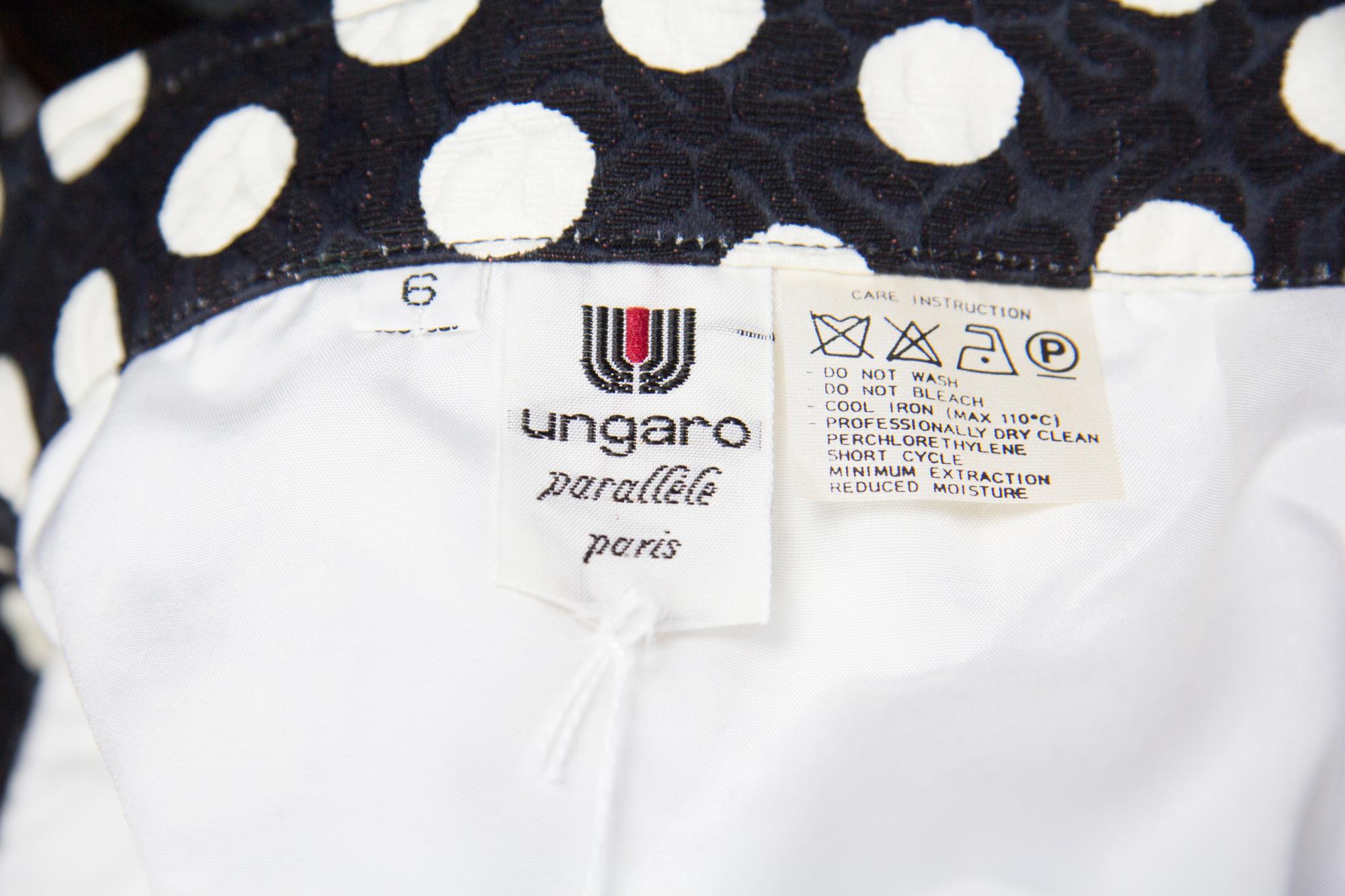 An Ungaro Black and White Polka Dot Suit, Size 6.