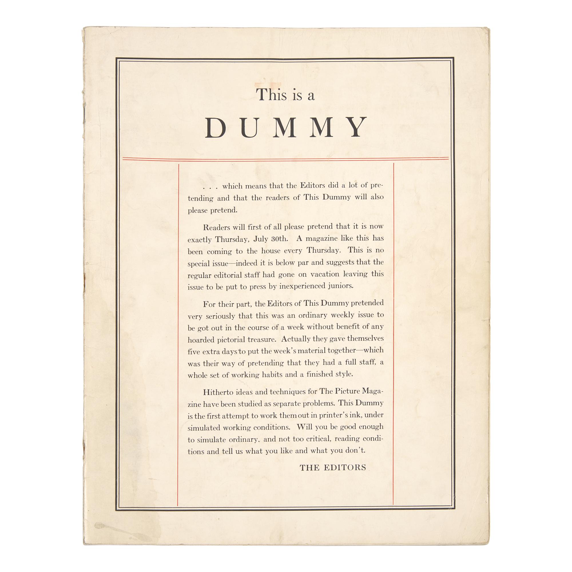[LIFE Magazine] Dummy of the First Issue of LIFE Magazine, 1936