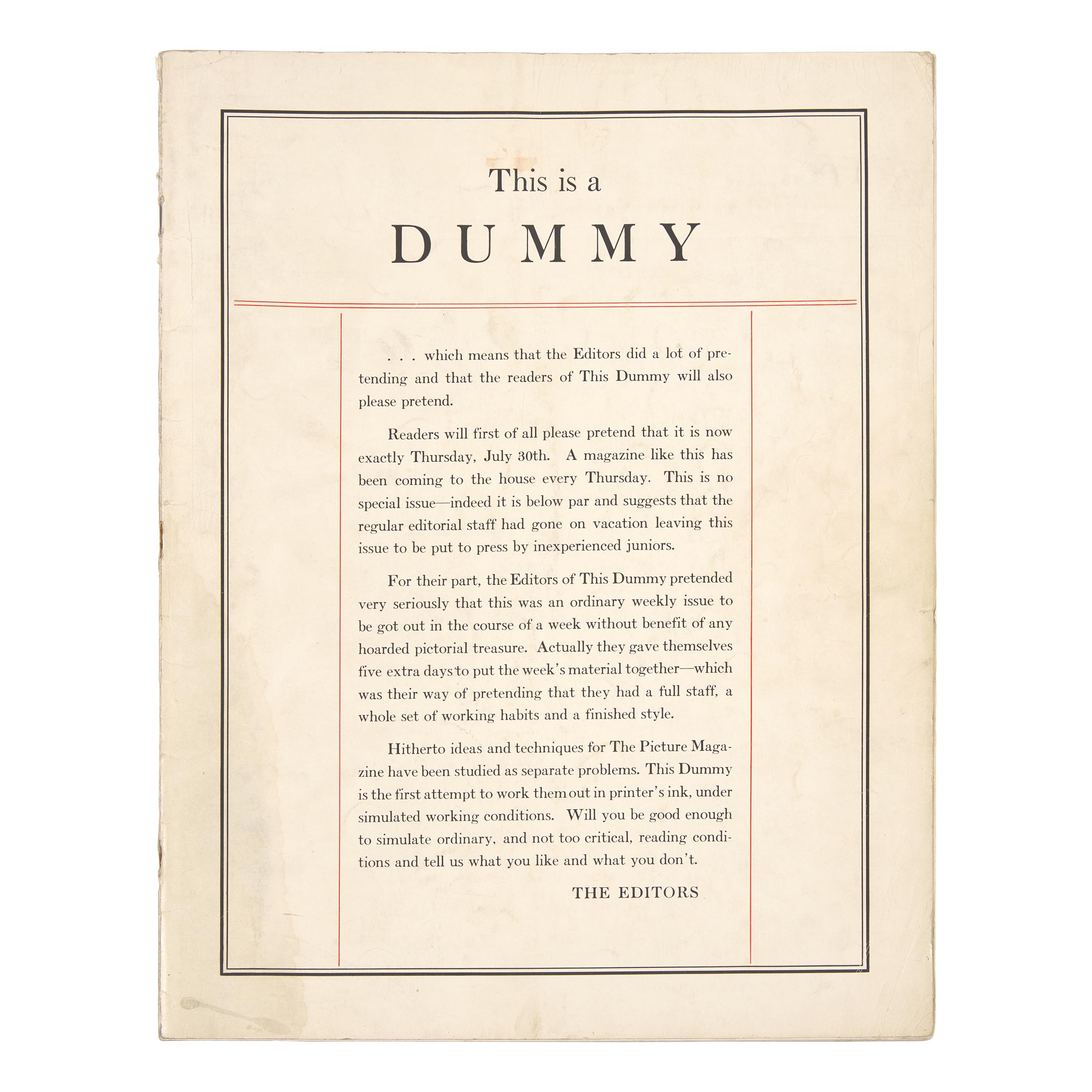 [LIFE Magazine] Dummy of the First Issue of LIFE Magazine, 1936