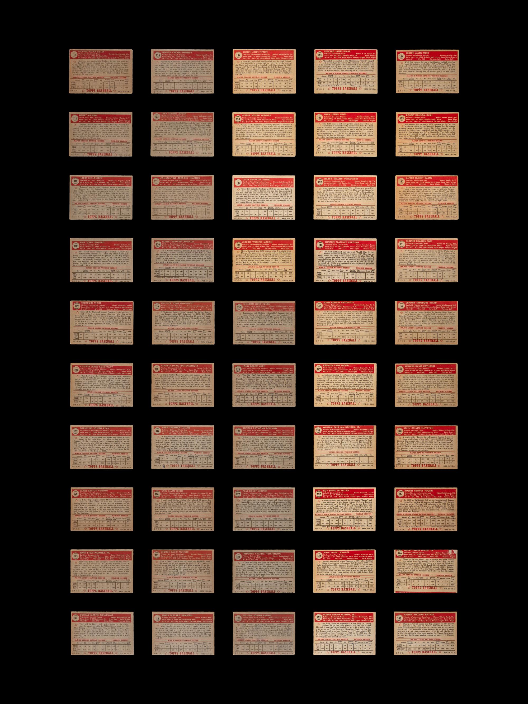 A Near Set of 1952 Topps Baseball Cards (371/407) Featuring Over 60 High Numbers