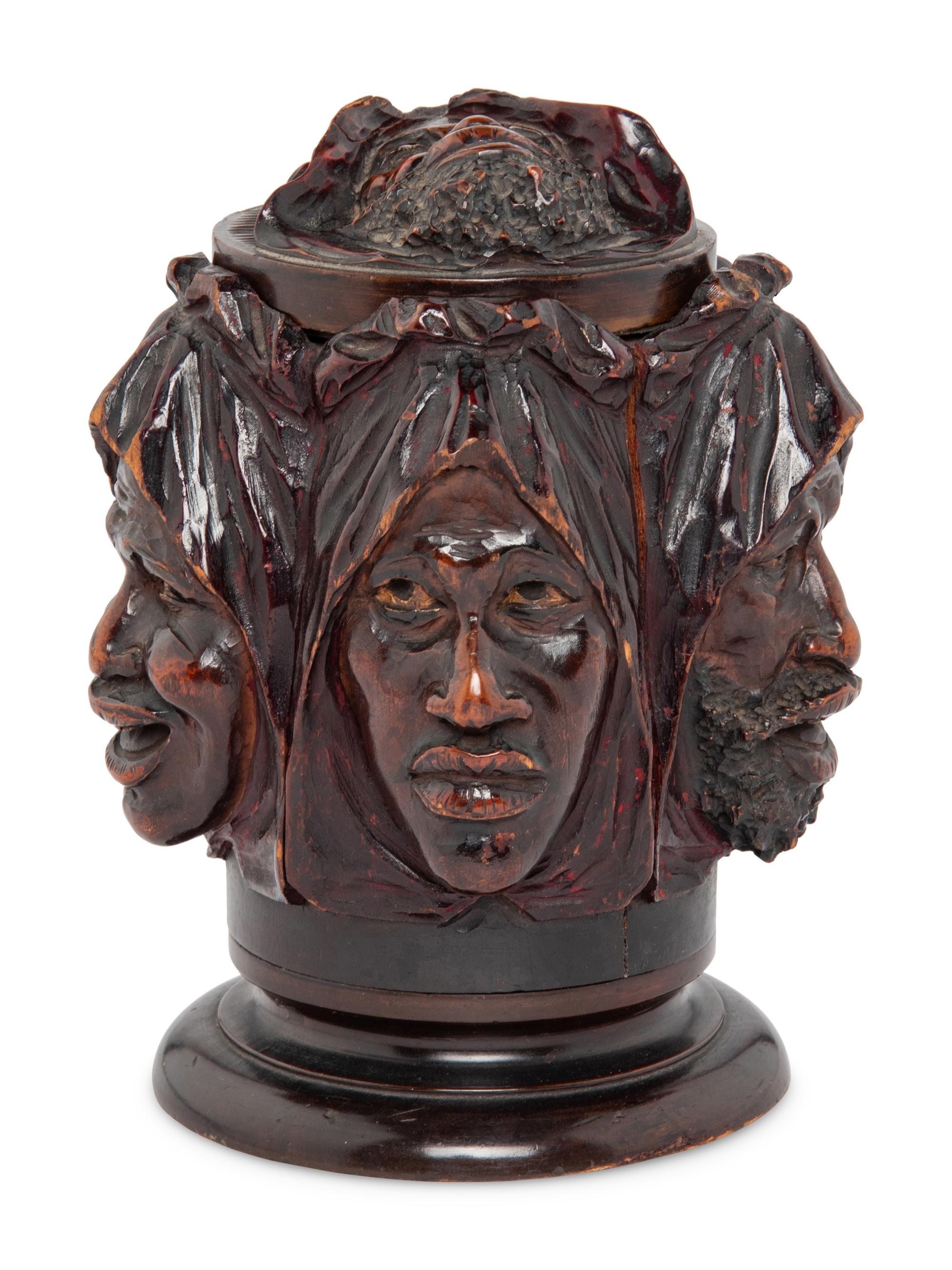 A German or Austrian Carved Walnut Humidor