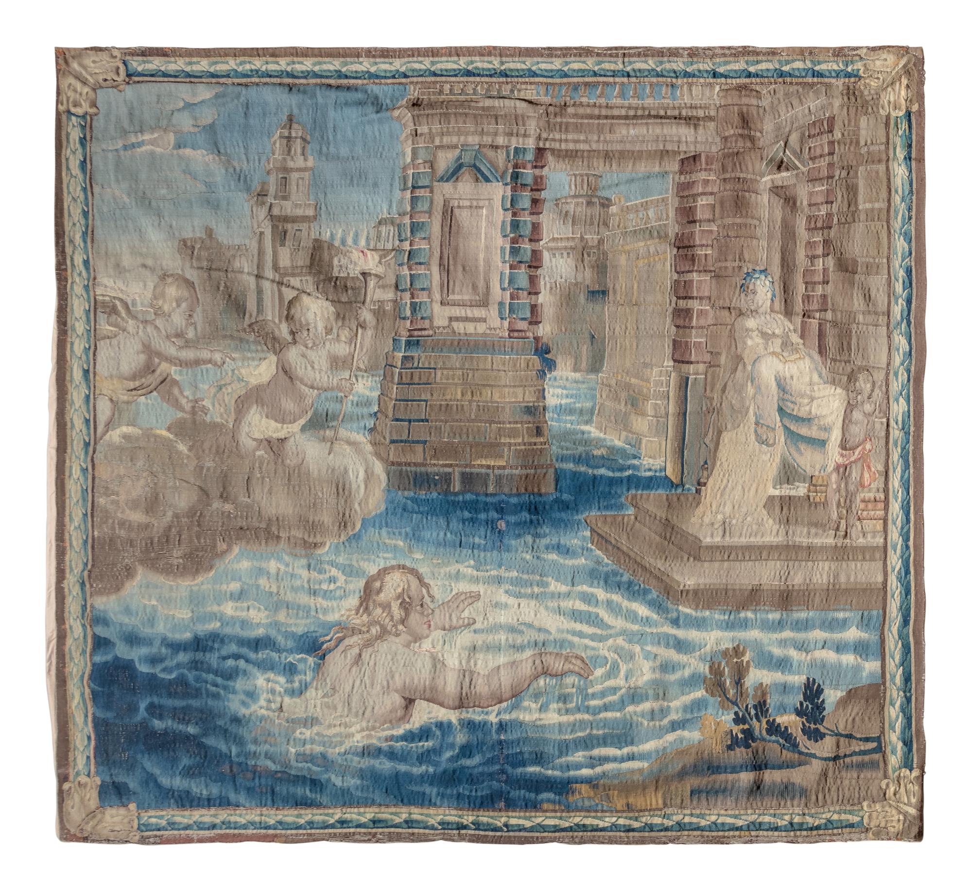 A Flemish Mythological Tapestry Depicting the Story of Hero and Leander