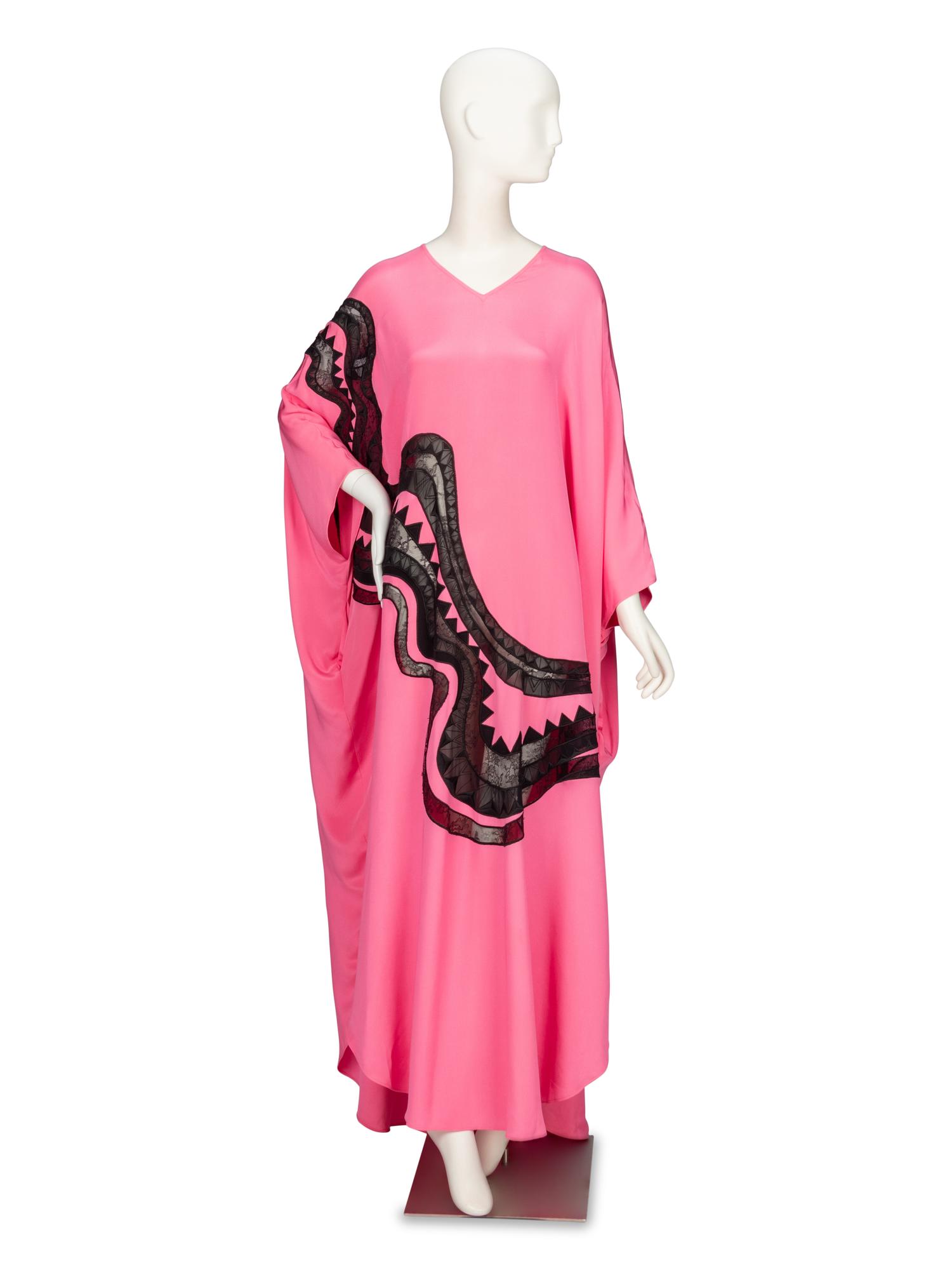 Emilio Pucci, Lace-Embellished Pink Silk Kaftan