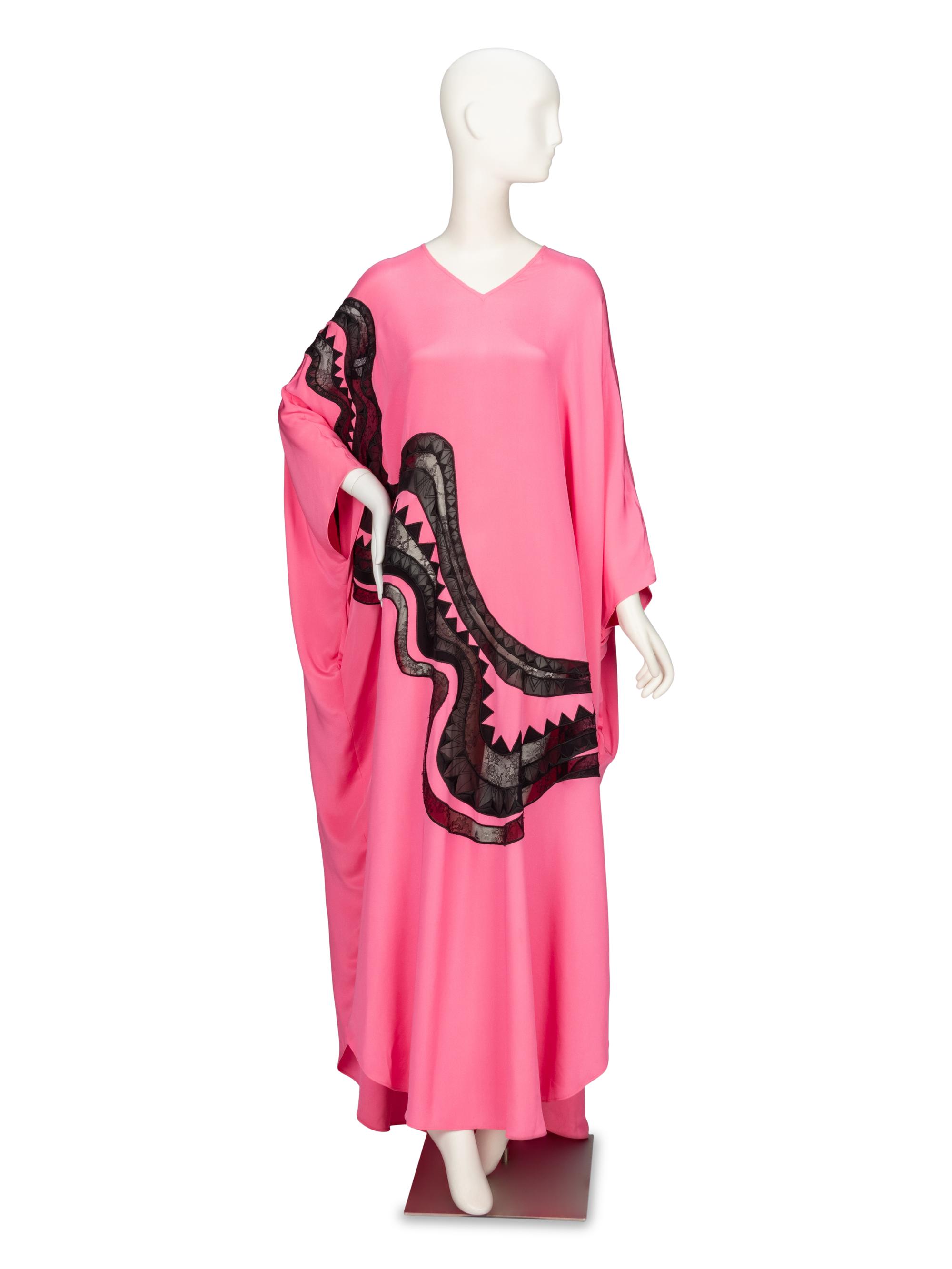 Emilio Pucci, Lace-Embellished Pink Silk Kaftan