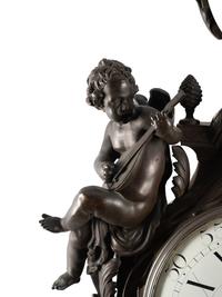 A Large French Bronze Figural Cartel Clock