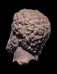 A Greek Terracotta Head of Hercules